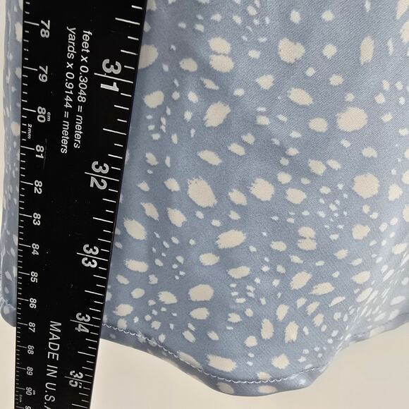 NEW Forever 21 Women's Spotted Satin Drape Neck Spaghetti Strap Mini Dress Blue - Picture 10 of 10